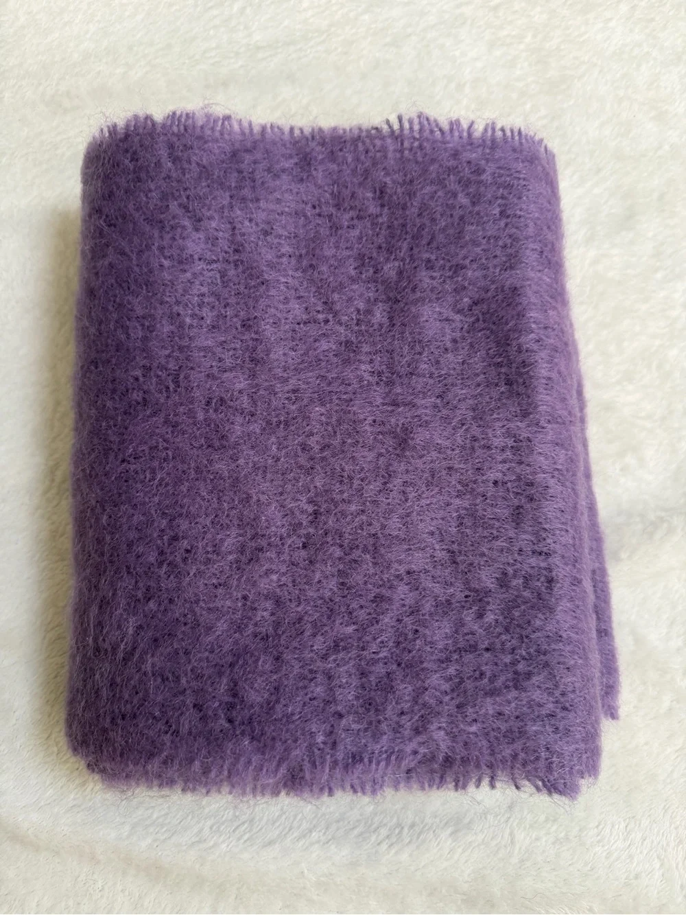 Vintage 1980s–90s Foxford Purple Mohair Wool Scarf Made in Ireland